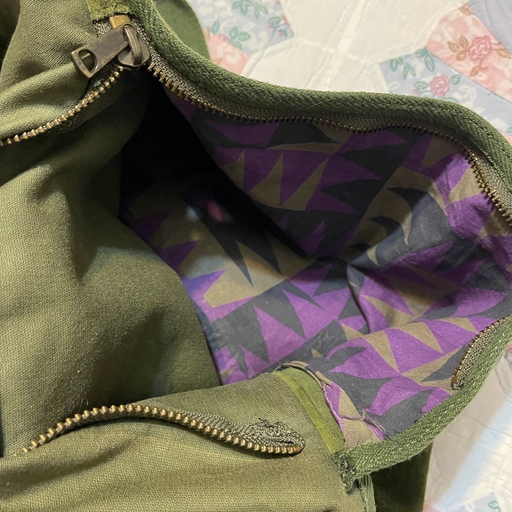 Marc Jacobs Military Army Bag Briefcase Cargo Suede Canvas Green Olive Messenger - Picture 5 of 7